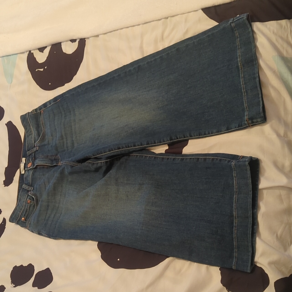 High rise cropped wide leg jeans
